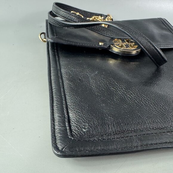 Tory Burch Black Leather Slim Shoulder/Crossbody Bag - Picture 10 of 15